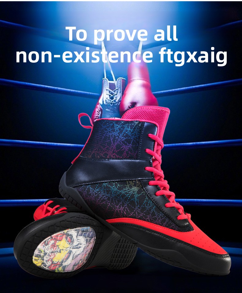 Boxing shoes men's and women's Sneakers fighting shoes Sanda professional competition fighting shoes wear resistant non slip and lightweight