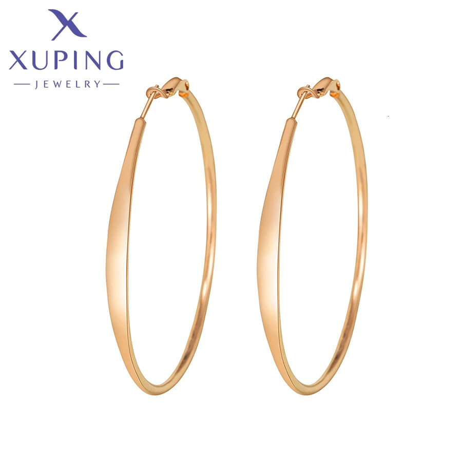 Xuping Jewelry Gold Plated Fashion Summer Elegant Big Hoops Earrings for Girls Women Party Gift 80633 250716