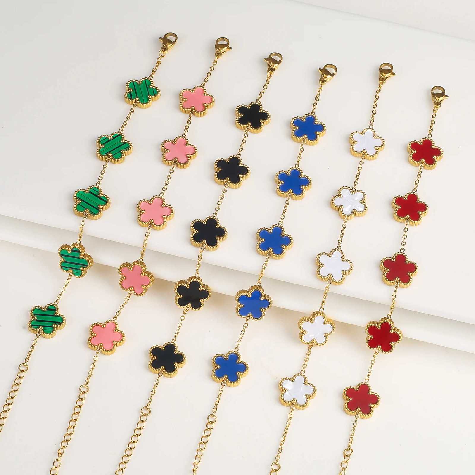5 Leaf Flower Stainless Steel Fashion Wen Jewelry Set Bracelet Necklace Earrings Simple for Women Brand Jewelry X250718