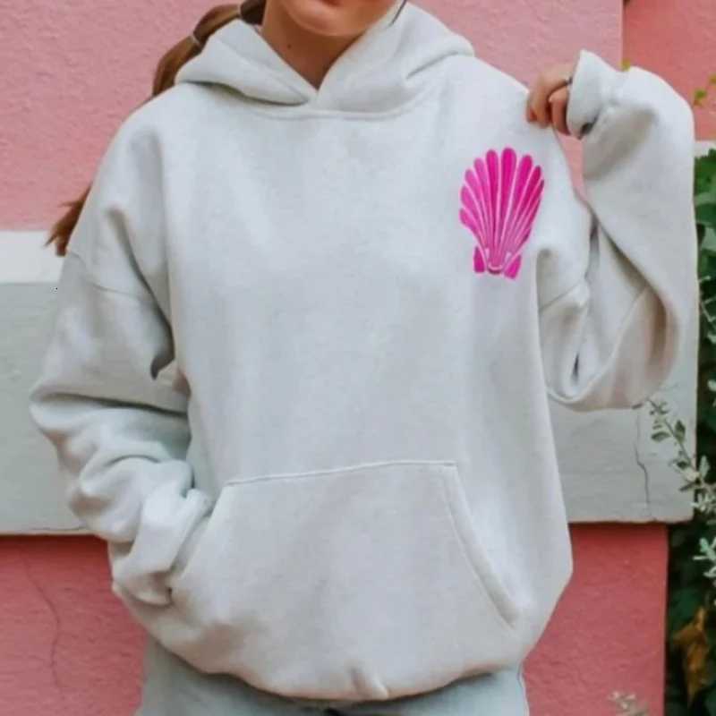 2025 American Retro Trend New Simple Floral Letter Print Pattern Pullover Hoodies Casual Sweatshirt Loose Comfortable Sportswear XJ250717