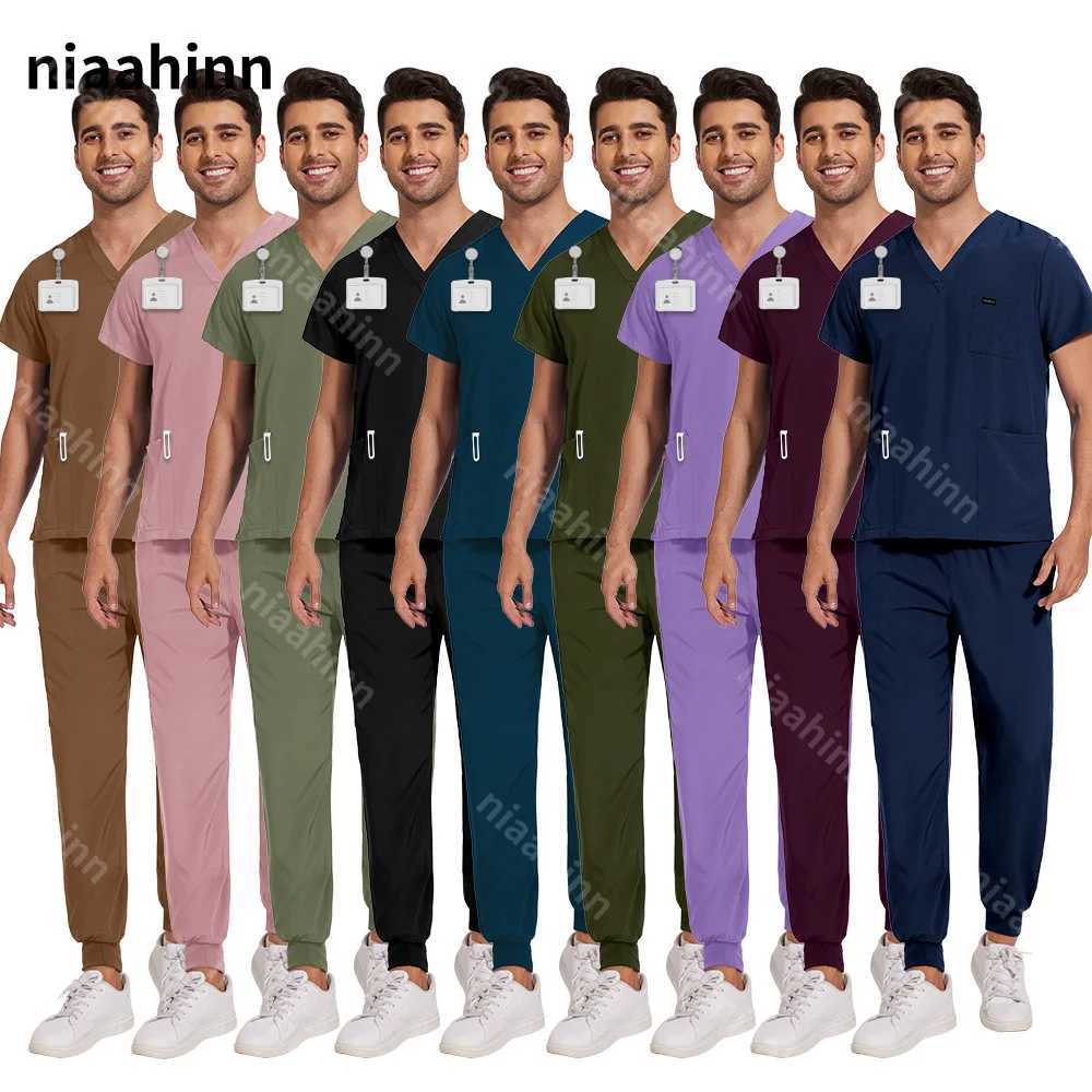 Wholesale Prices Pet Clinic Doctor Working Clothes Surgical Suit Nursing Scrubs Uniforms Men Multicolor Dentist Medical Workwear Z250718