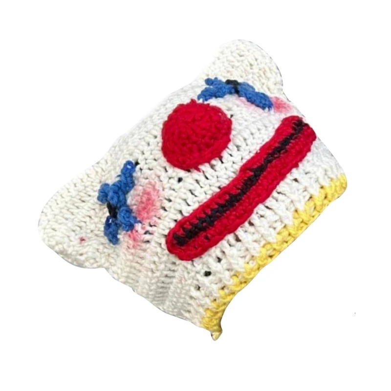 Novelty Knit Cartoon Hat for Female Girl Funny Clown Hat Winter Warm Hat Beanie Outdoor Shopping Cycling Casual Cap 250717