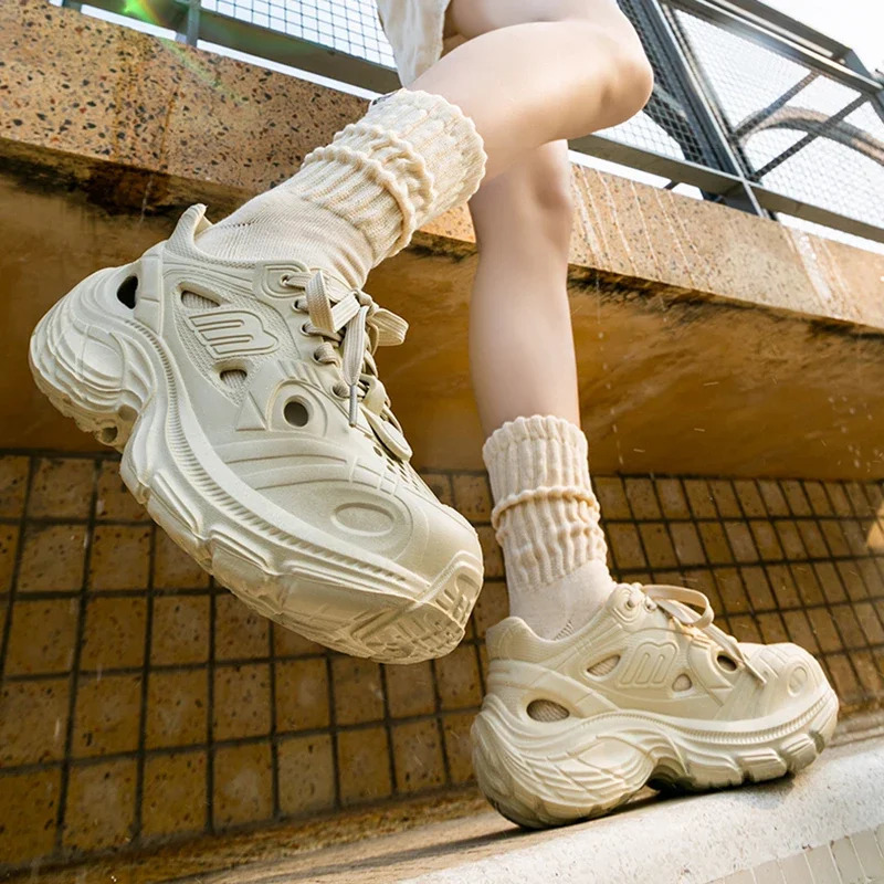 Summer Fashion Breathable Chunky Sneakers Women EVA Non Slip Wading Platform Shoes Woman Outdoor Thick Sole Sports Shoes 250717