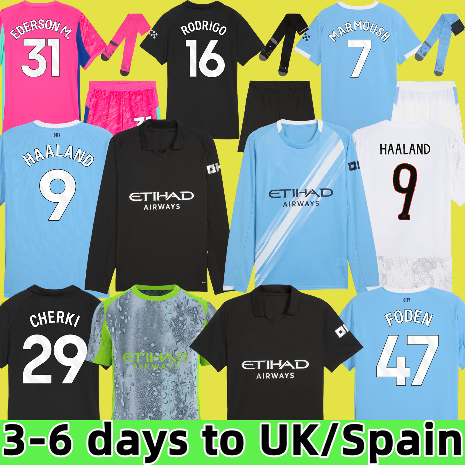2025 25 26 HAALAND soccer jerseys FODEN MARMOUSH DOKU MARMOUSH McATEE KOVACIC GVARDIOL DE BRUYNE DE BRUYNE MATHEUS N. football shirt men kids kits goalkeeper pink