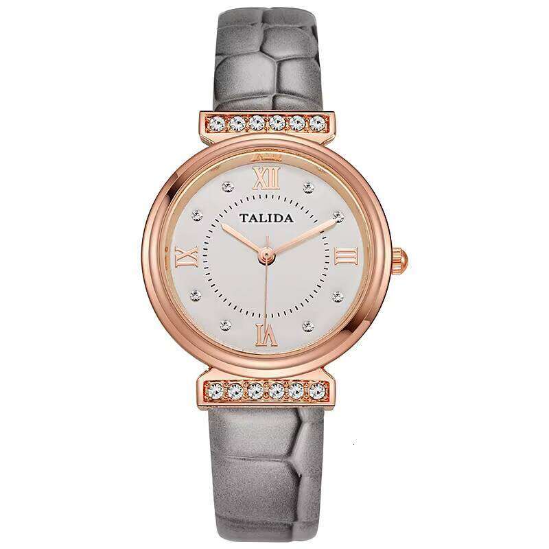 Elegant Crystal Accent Watch - 30mm PU Leather Strap Quartz Watch for Women | Fashion Dress Watch with Rhinestone Bezel (7 Colors)