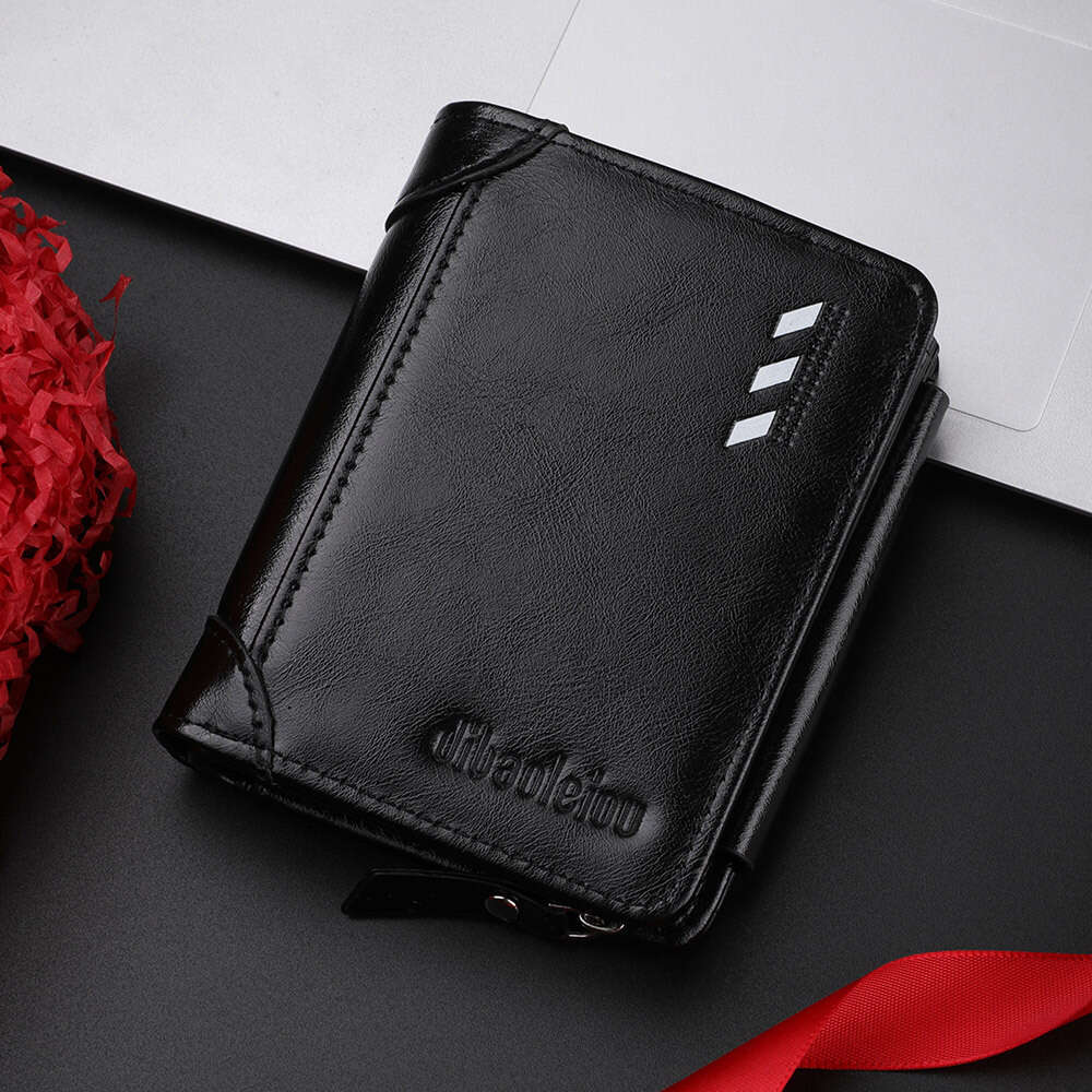 New Men's Short Simple Multi-Card Slot Buckle Coin Purse 70% off Zipper Youth Leather Wallet wallet designer mens wallet
