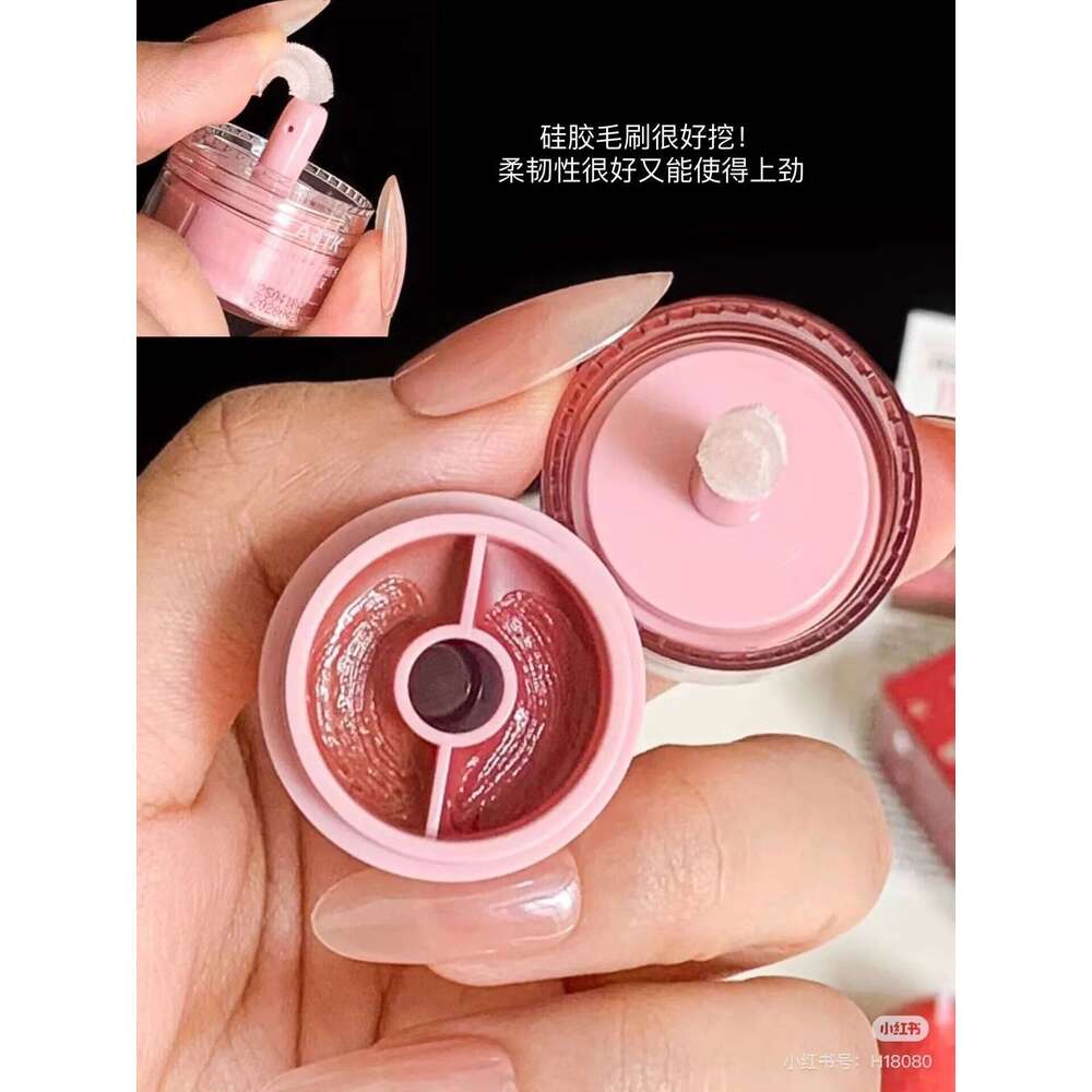 AZTK Two-color Mirror Water Glow Lipstick Waterproof Moisturizing Non-stick Cup Nude Lip Glaze Pendant X250718