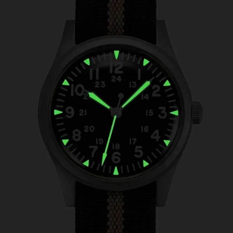 2025 New RDUNAE RA03 34.5mm Military Men Vintage Quartz Watch G10 Miyota 2035 Watches K1 Mineral Glass Stainless Steel Wristwatc free shipping