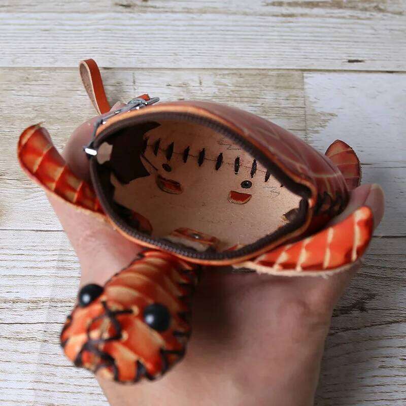 Hot Selling Genuine Leather Creative Turtle Coin Purse Cute Cartoon Student Children's Mini Cowhide Handmade Animal Short Wallet Designer Bags