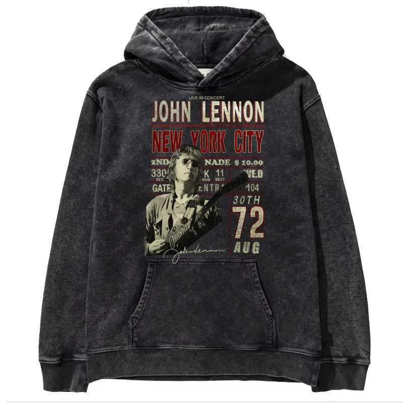 2024 New Cotton Hoodie Mens and Womens Retro Hip Hop Sweatshirt Casual Pullover Black Acid-Washed Mens Y2K Hoodie XJ250714