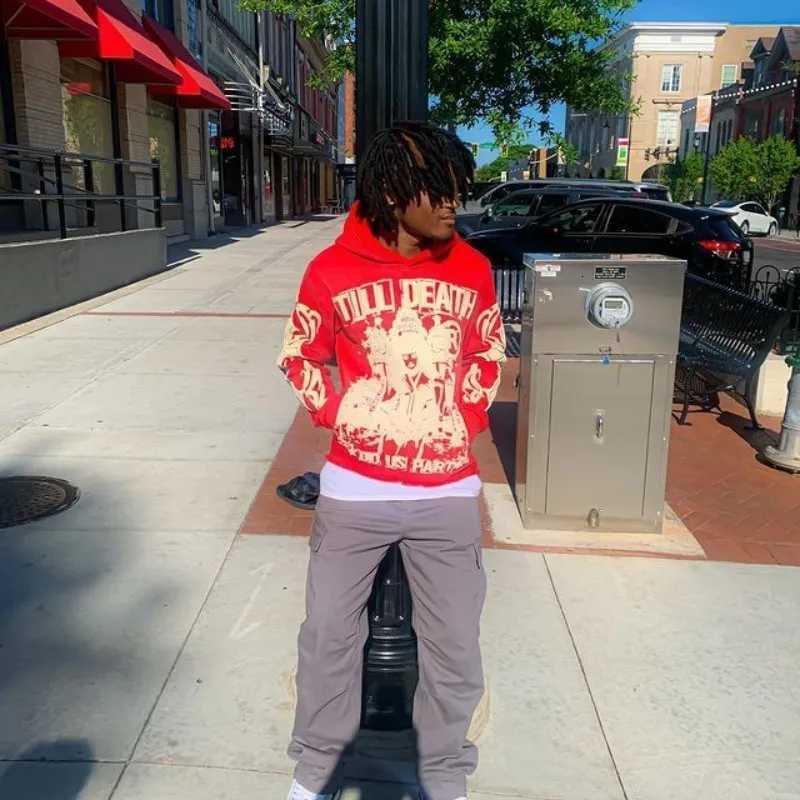 2K Hoodies Women Harajuku Letter Print Loose Sweatshirt Trousers Hip Hop Punk Long Sleeve Pocket Men Tops Sweat Streetwear XJ250717