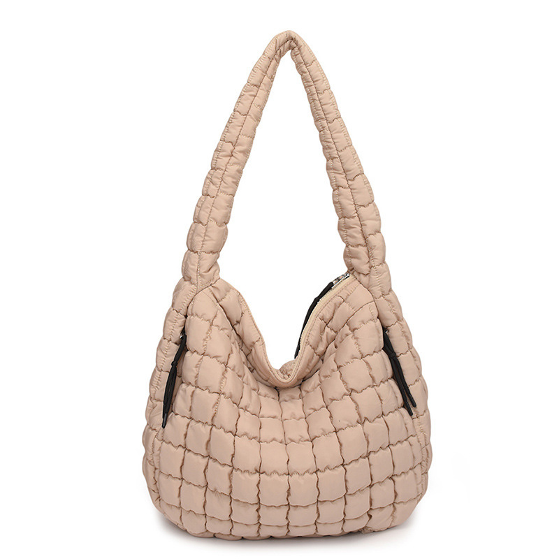 Foreign Trade Wholesale Women's Pleated Cloud Designer Bag Korean Version L Size Handbag Large Capacity Cotton Crossbody Bag Shoulder Bag