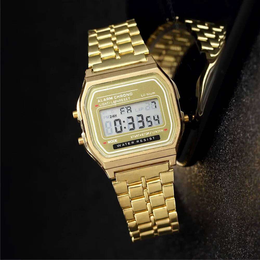 free shipping New Women Men Unisex Watch Gold Black Vintage Sports Military Wristwatches LED Electronic Digital Present Gift Male fr