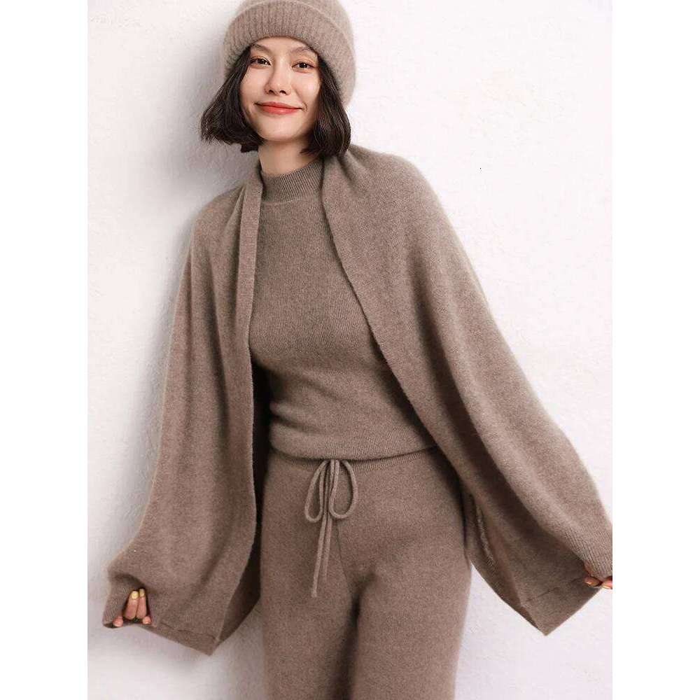 New Arrival Autumn Winter Knit Women Shawl Solid Color 100% Goat Cashmere Scarf Warm Fashion Capes Lady High Quality Scarves MDNG