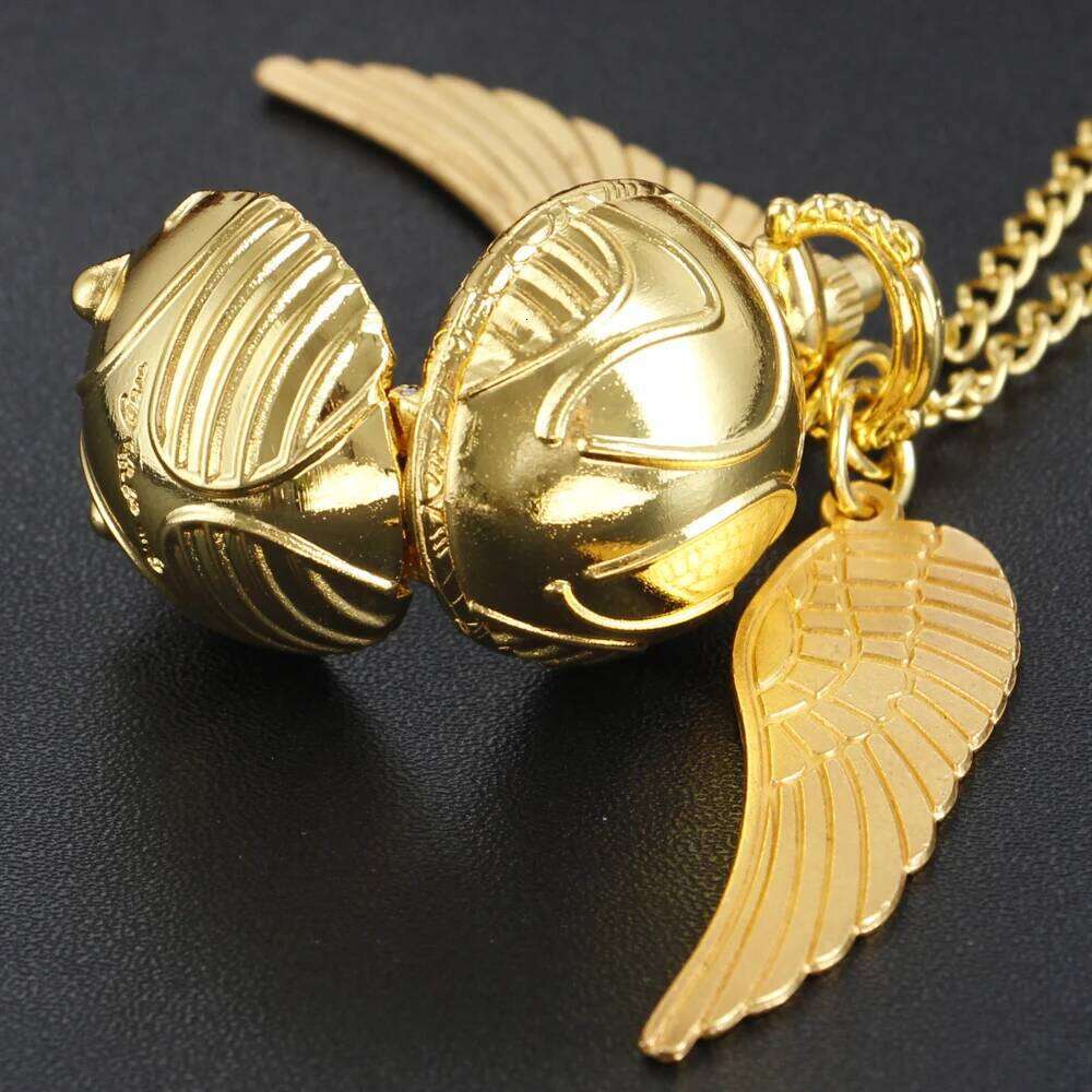 free shipping Magic Gold Fairy Ball Quartz Pocket Men's and Women's Vintage Fob Watch Children's Gift Pendant Necklace Souvenir Cf11