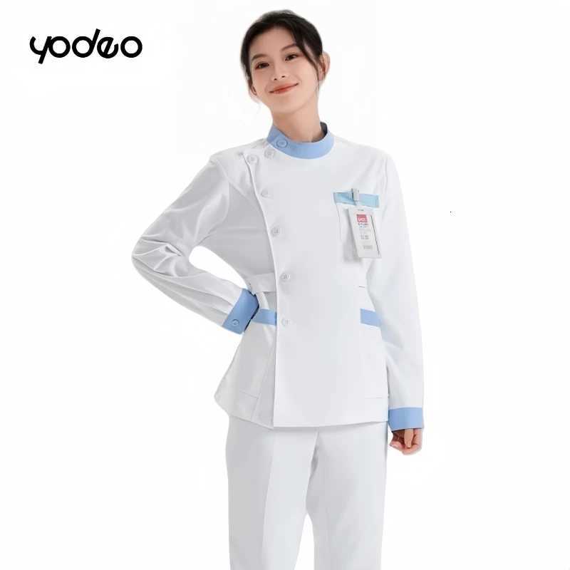 Anti static electricity nurse cloTHing long sleeved knitted suit stretch quiCK-dry healTHcare doctor working cloTHes Z250718