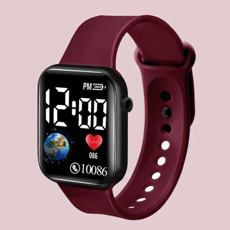 free shipping New Student Square Digital Wristwatches Couple LED Sports Fashion Children Led Electronic Watches free shipping