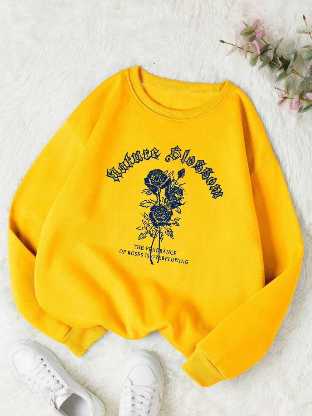 Street Womens Hoodie Vintage Letters Flowers Printing Sweatshirt Comfortable Crewneck Soft Pullover Autumn Fe Sportswear XJ250717