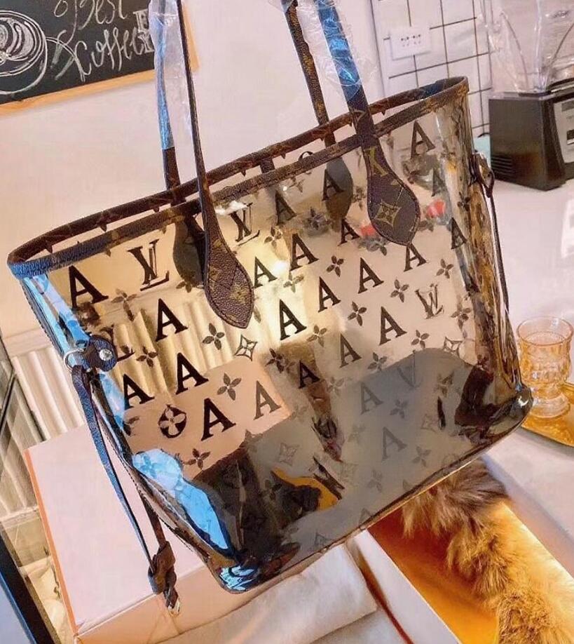 2piece sets jelly beach bag large capacity transparent shopping bags Fashion flower purses totes Luxury shoulder Bag handbag Designer Bag Ladies