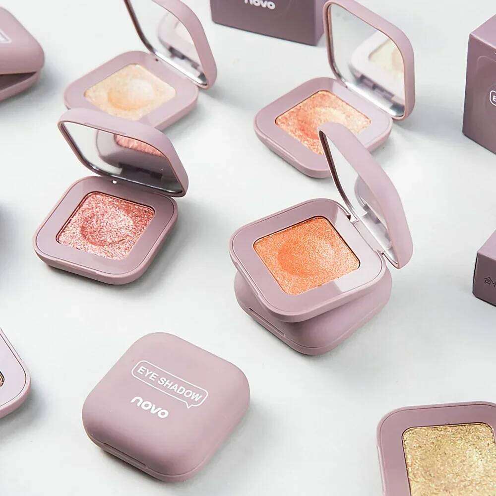 Novo Strong Stickiness Eye Ehadow High Gloss Polarized Glitter Hottest Single Eyeshadow Palette Carry Easily Cosmetics Makeup X250718