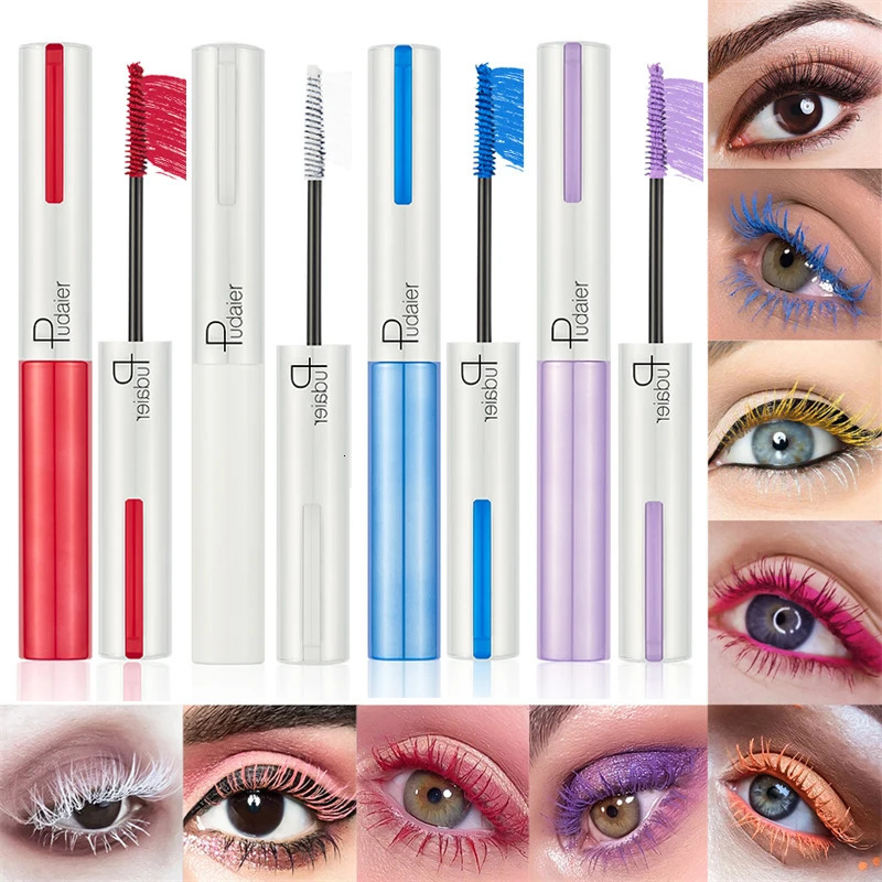 9 Colors Waterproof Volumizing Mascara Colorful Smudge-Proof Curling Long-Lasting White Black Blue Pink Mascara for Eye Cosmetic 250717
