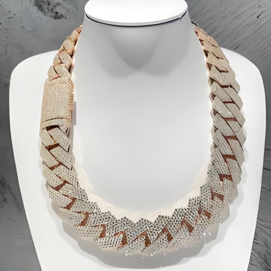 designer moissanite necklace 20mm stainless steel plated gold sier width 3 row iced out cuban k chain hop hip jewelry necklaces bracelet free shipping