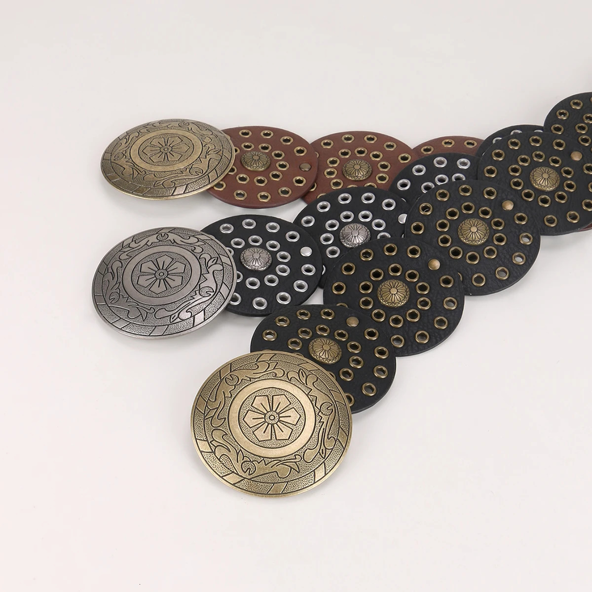 Punk Ladiess stud Circle PU cowboy Belts Heavy metal band waist Decorate accessories cowgirl wide Girdle For Women Coat clothe 250717