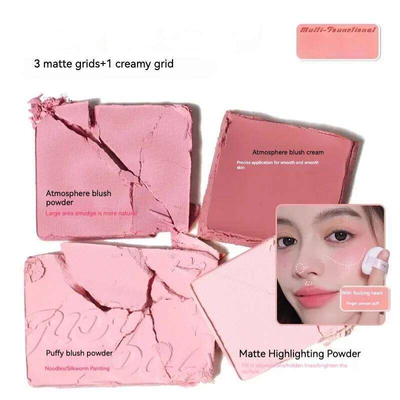 Judydoll 4 Powder Blush Cream Clay Palette Matte Expanding Color Highlight Brightening Comprehensive Disk Makeup X250718