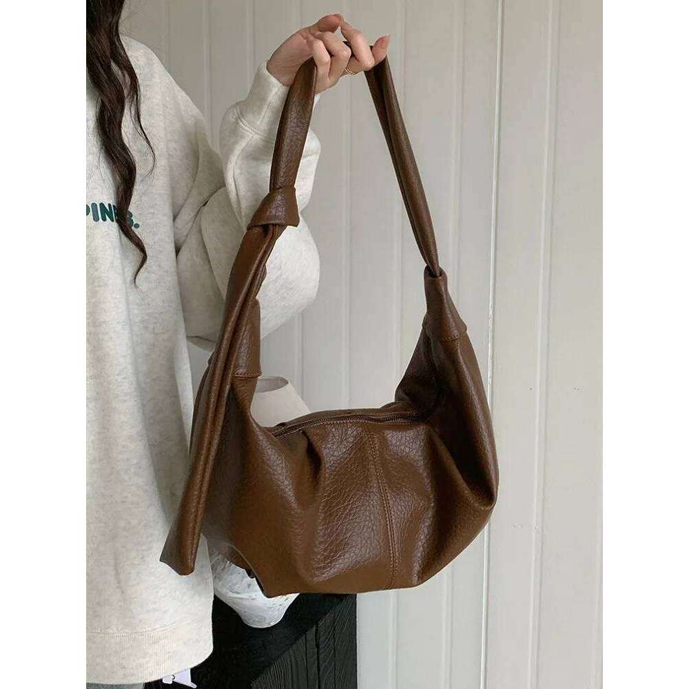 Korean Style Women Soft PU Leather Crossbody Hobo Lady Casual Commuter Shopping Shoulder Bag For Girls 2024