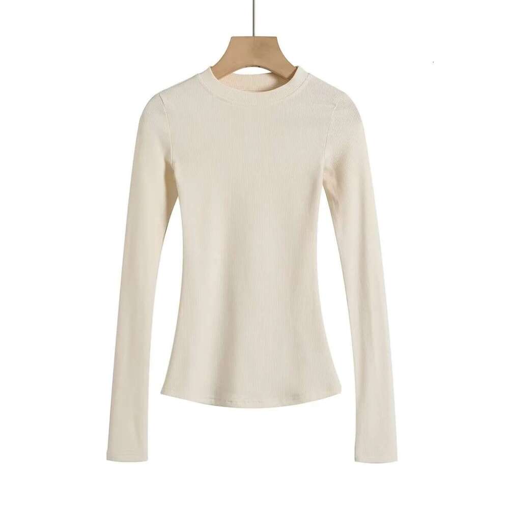 Kardashian Style Hot Girl Sexy Basic Base Shirt Tight T-Shirt Women Long Sleeve Round Neck Slim Top Ins B5