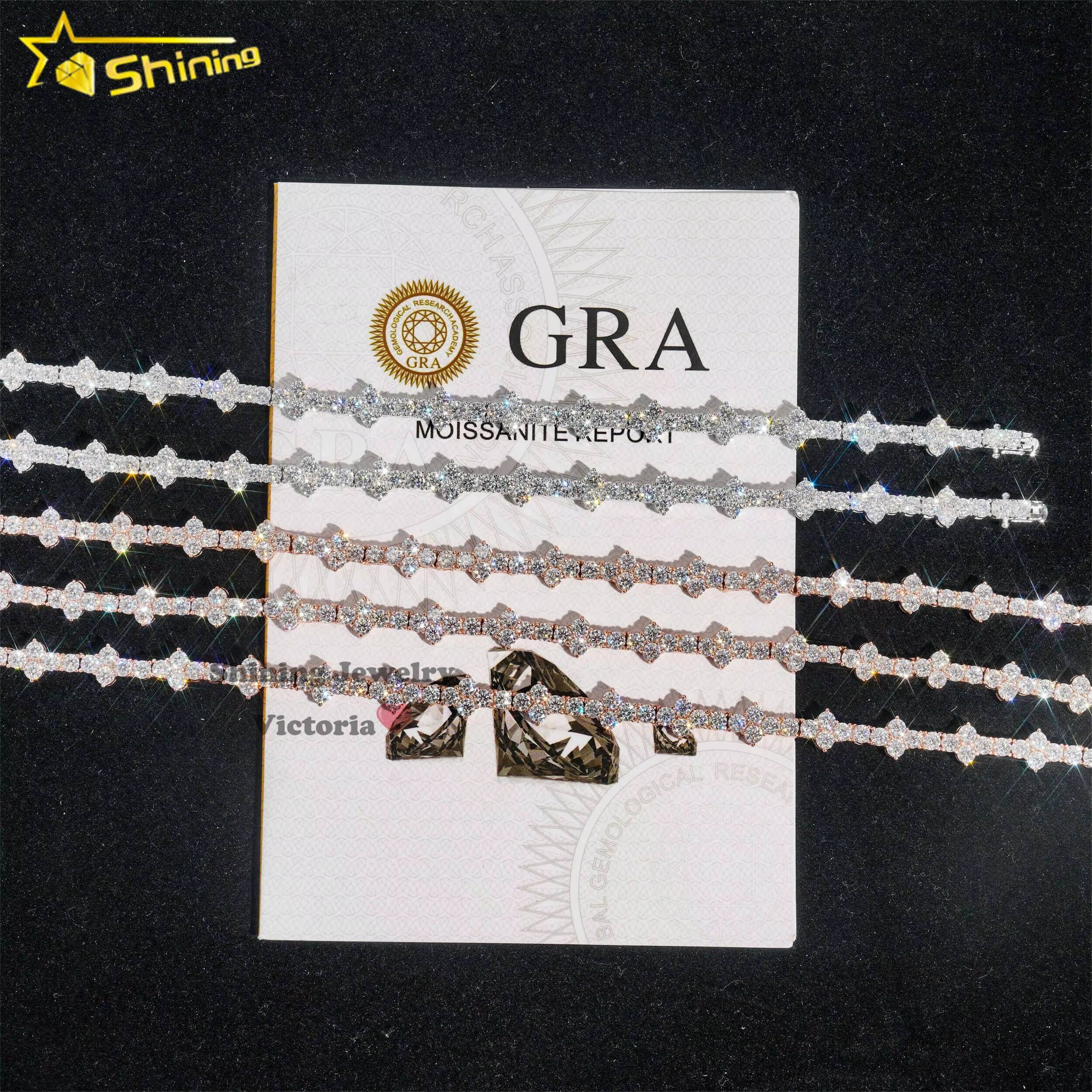 Pass Diamond Tester New Arrival Rapper Jewelry 925 Sterling Silver 3MM VVS Moissanite Cross Tennis Chain