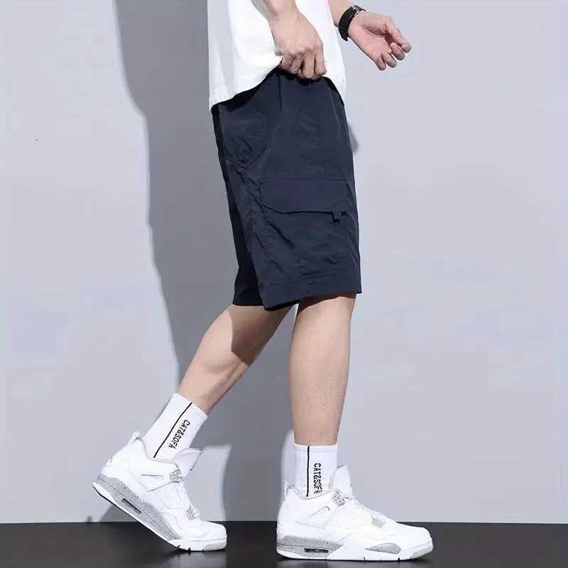 Mens Work Shorts Black Casual Pants for Man Mans Trouser Sweatpants Loose Fitting Casual Quick-drying Thin Summer s Y250718