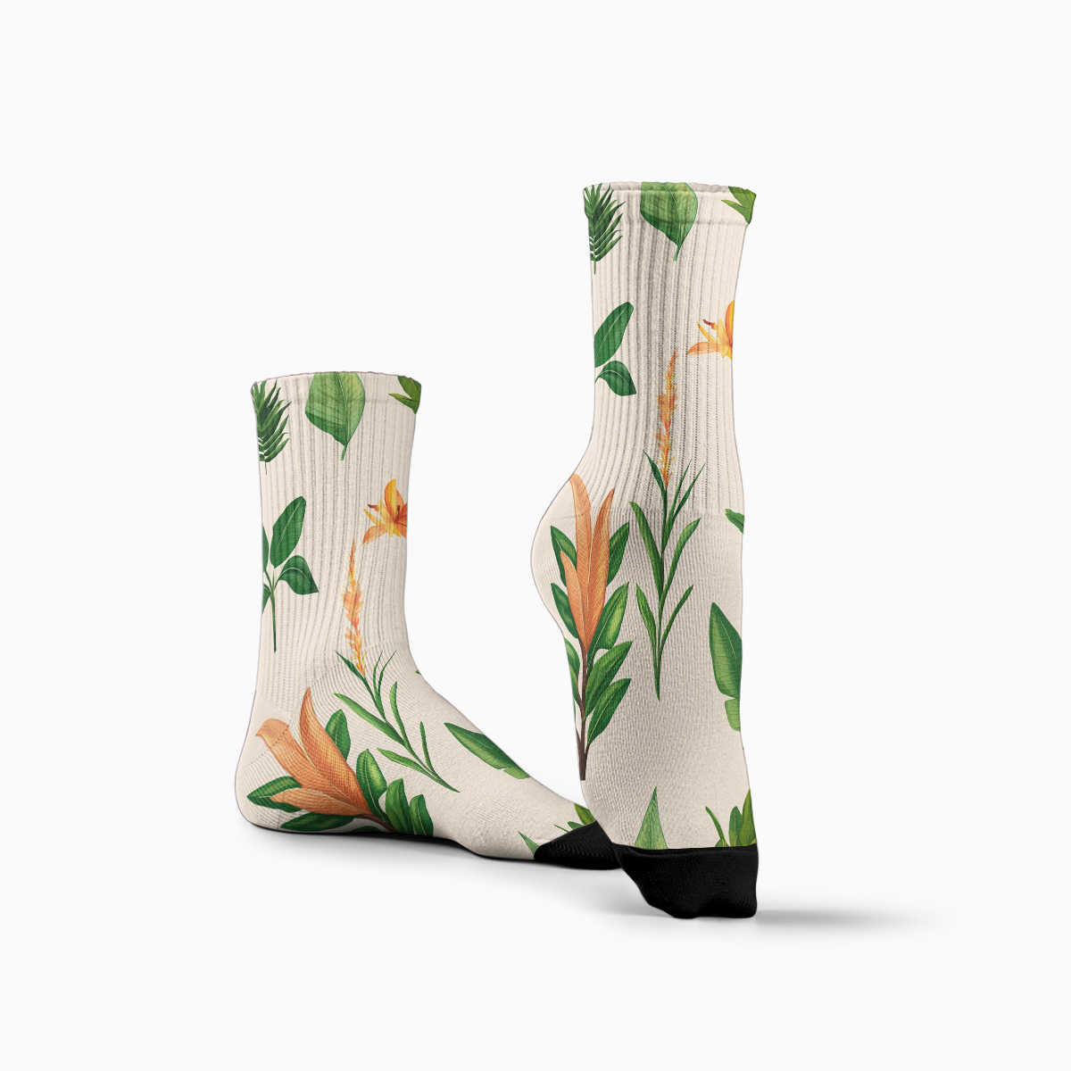 Tropical Flora Unisex Tube Socks: Trendy Nature - Inspired Vibes