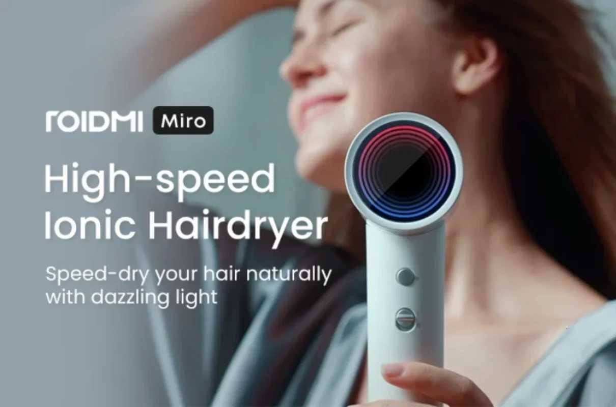 ROIDMI Miro Hair Dryer - Affordable High-Speed 65m/s Rapid Airflow Low Noise Smart Temp Control 20 Million Negative Ions W250718