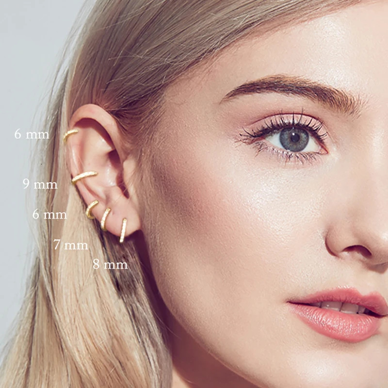 2pcs Stainless Steel Multicolor Cz Hoop Cartilage Earring Simple Helix Tragus Daith Conch Rook Snug Ear Piercing Jewelry 250716