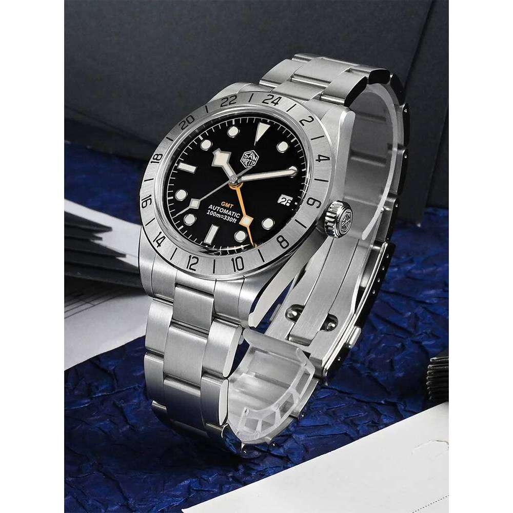 San Martin New 39mm NH34 BB GMT Automatic Mechanical Sport Watch Sapphire Luminous Waterproof 100m for Men Relogio SN0054 free shipping