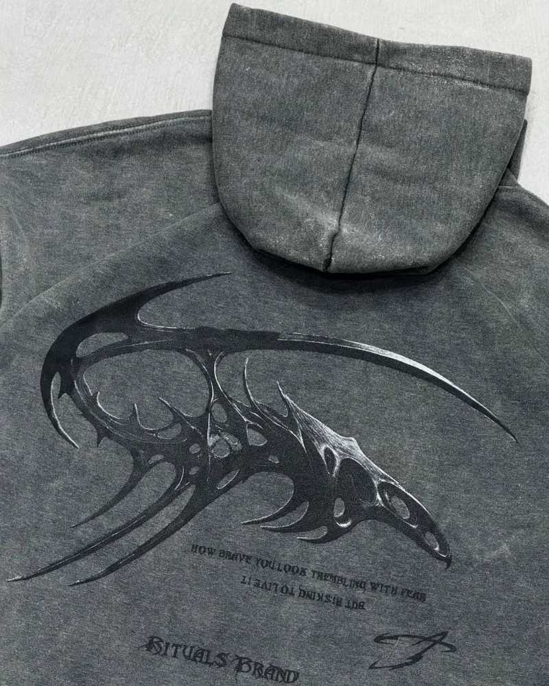 Hip-hop Retro Washed Men Clothing Hoodies Gothic Punk Streetwear Pullovers Fashionable New Casual Printed Loose Sweatshirts X250718