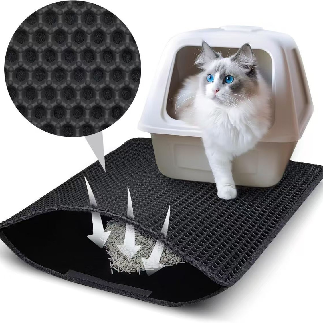 Double Layer EVA Cat Litter Pad Waterproof Non-slip Sand Basin Filter Kitten Dog Washable Mattress Floor Mat Pet Clean Supplies