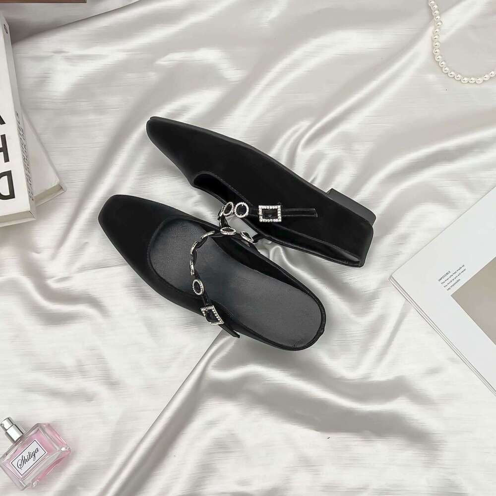 Designer Outdoor Half-Slip Mules Backless, Height-Increasing, Casual for Petite Women, 2025 Korean Style Shoes