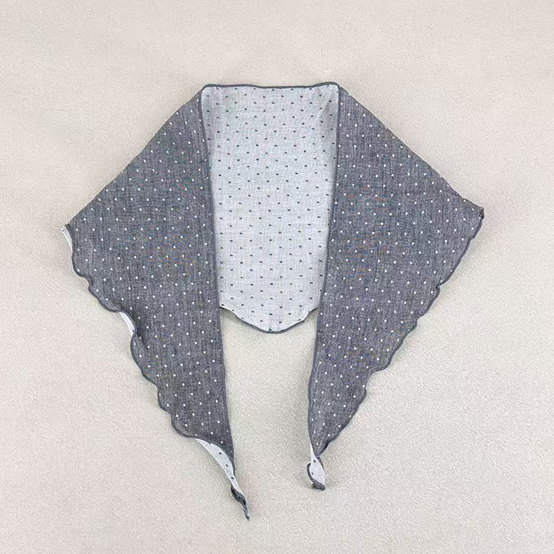 T1245 headscarf silk scarf spring and summer thin small neck scarf ribbon hairband double-sided dot triangle scarf all-match