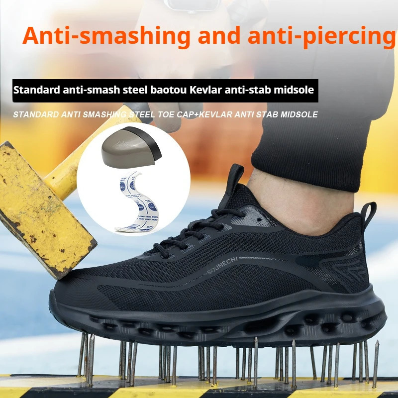 Mens Safety Shoes AntiImpact AntiPiercing Lightweight Work Boots Breathable Sporty n for Outdoor Shoes 250717