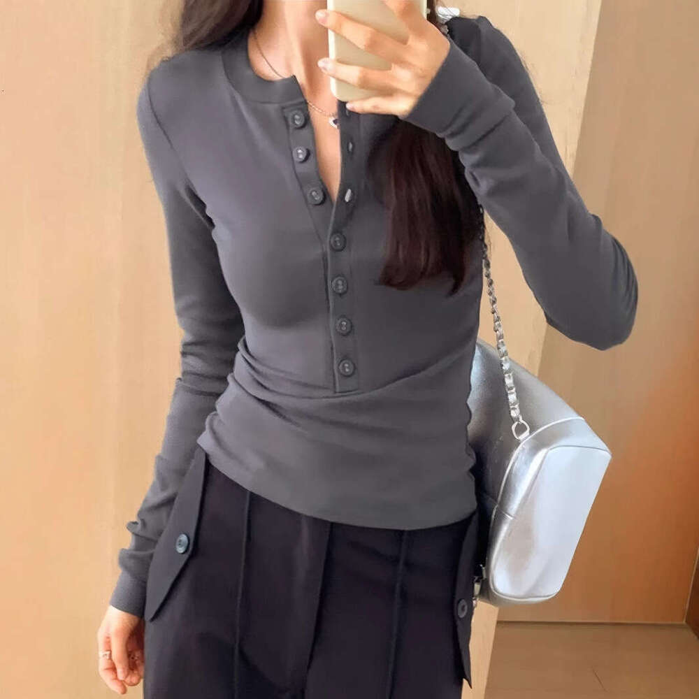 Spicy Girl Long Sleeve Inner Layer Base Shirt Autumn Winter Casual Slim Fit Slimming Top T-Shirt Women B5