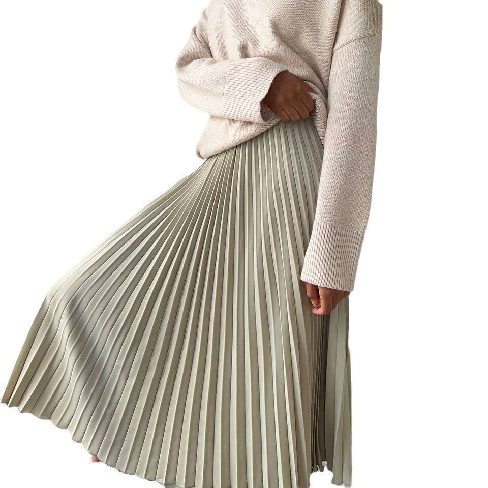 Spring And Autumn New Pleated Organza Soft Versatile Skirt Ins B5