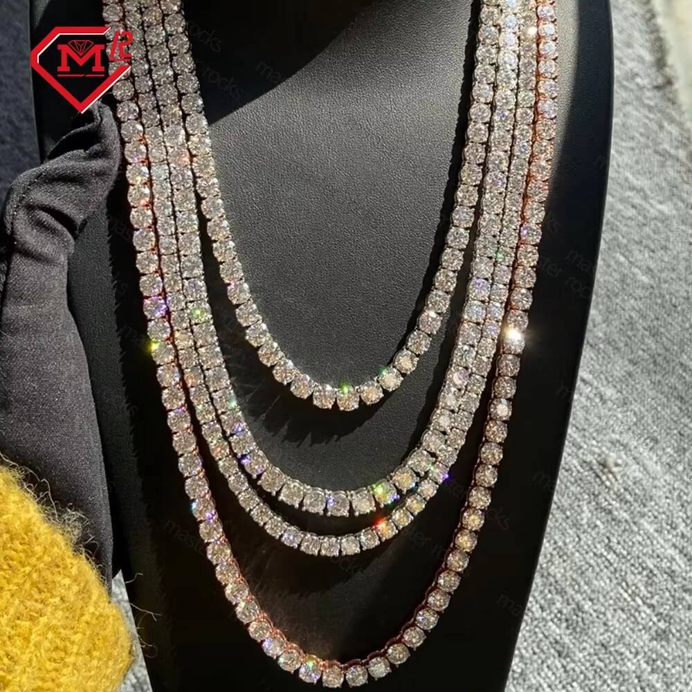 Best Quality 925 Silver Tennis Chain 3MM 4MM VVS Iced Out Ready to Ship Moissanite Tennis Chain