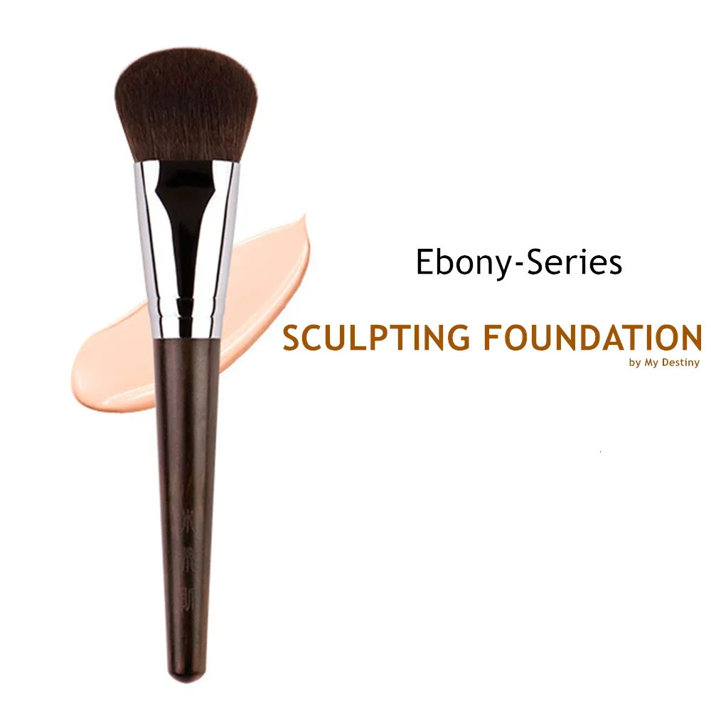Ebony Sculpting Foundation Brush Synthetic Dense Angled Foundation Cream Sculpting Makeup Brush Cosmetics Beauty Tools 250716