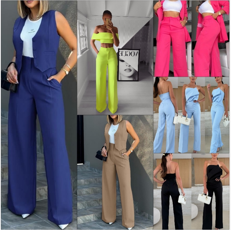 Elegant Autumn Women's Blazer and Pants Two Piece Set Female Outifits Fashion Notched Collar Coat & Pocket Design Trouser Suit