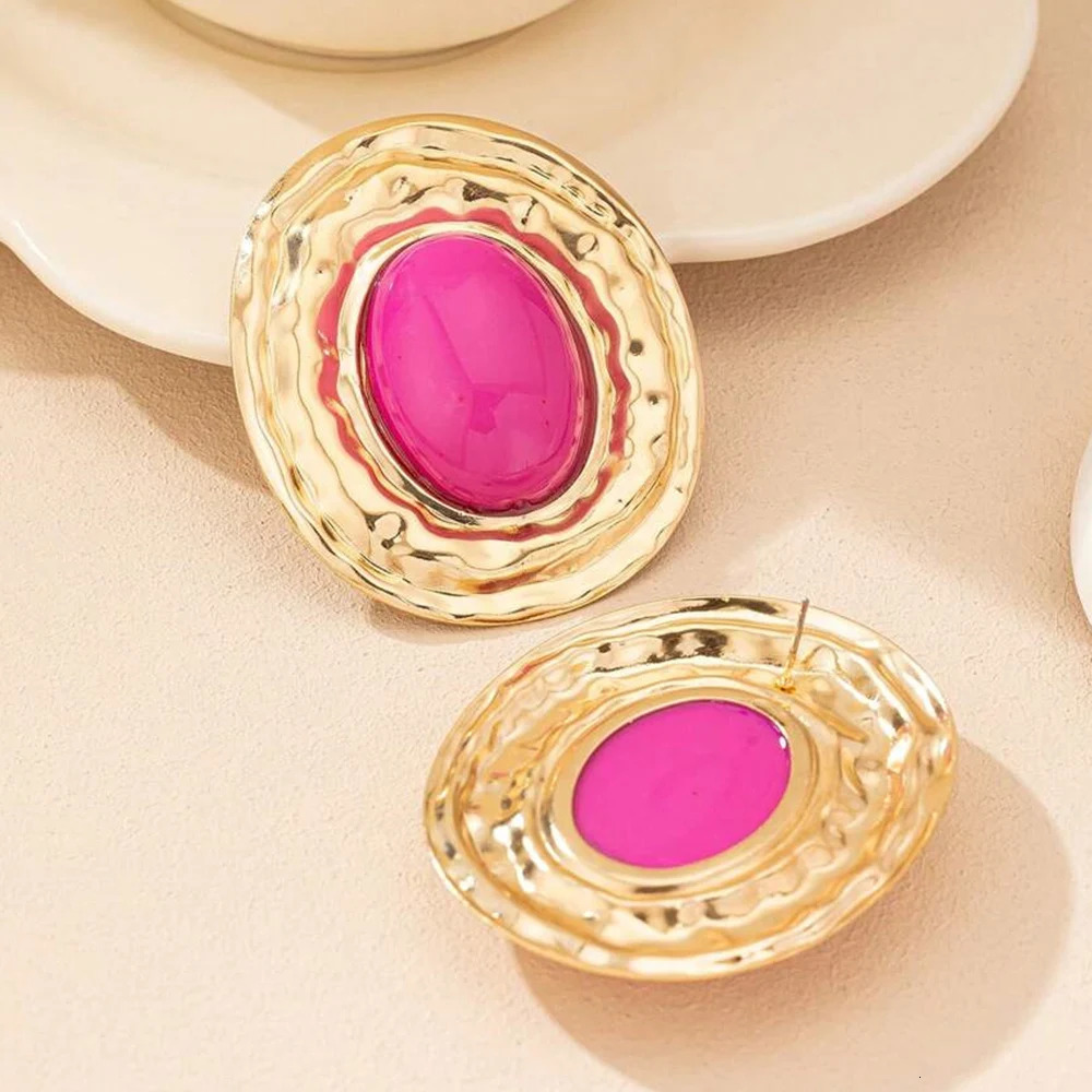 Punk White Rose Pearl Big Earrings For Women Exaggerated Large Oval Metal Stud Earrings Vintage Evening Jewelry 250717