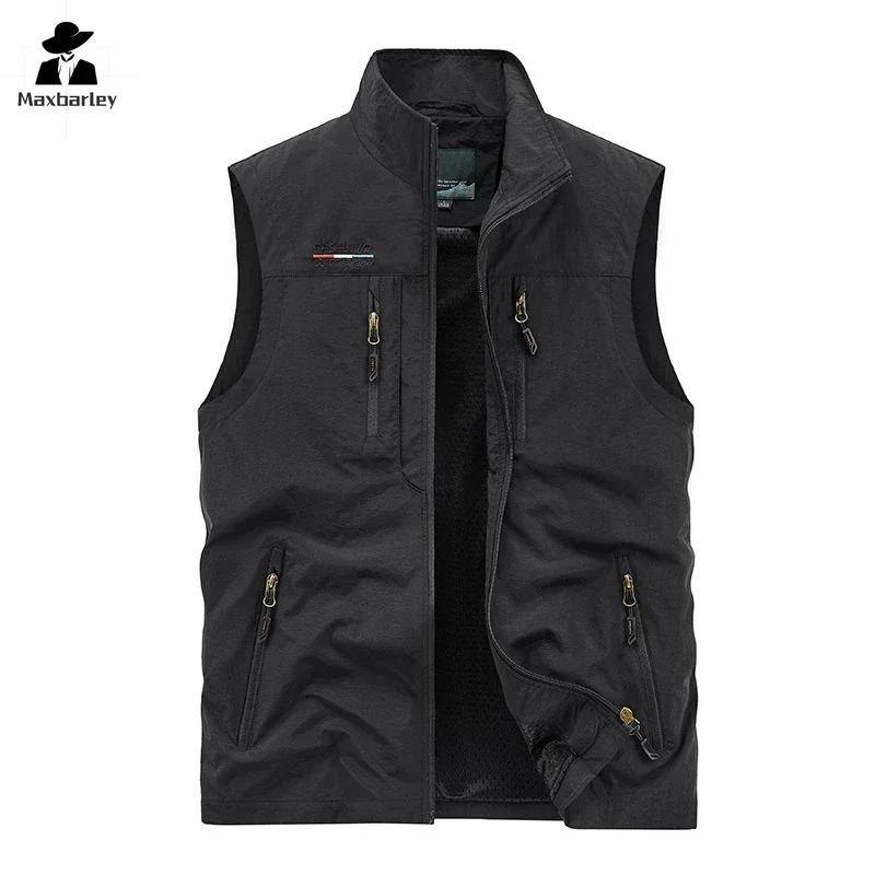 Sleeveless Jacket Vest Mens Summer Cargo Climbing Hunting Vest Outdoor Pographer Fishing Vests Camping Working Clothes 250717