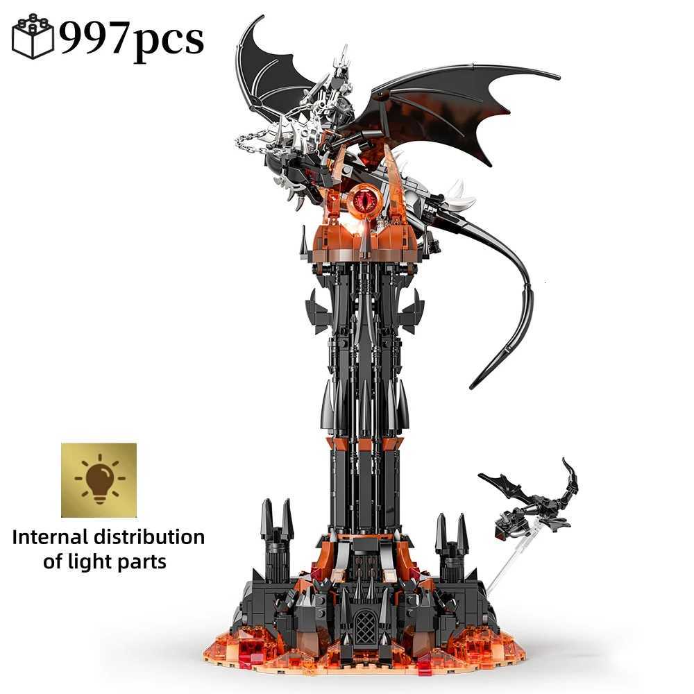 Moc-Lord Movie Rings Model The Fell Beast Magic Tower Building Blocks Fortress Castle Creative Assemble Bricks Toys Gift For Ki Z250718