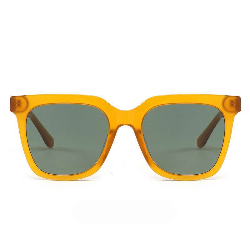 DHsunglasses Trendy Oversized Sun Glasses - UV400 Protection Polarized Square Frame in Caramel/Milk Tea Colors (Model 9023)